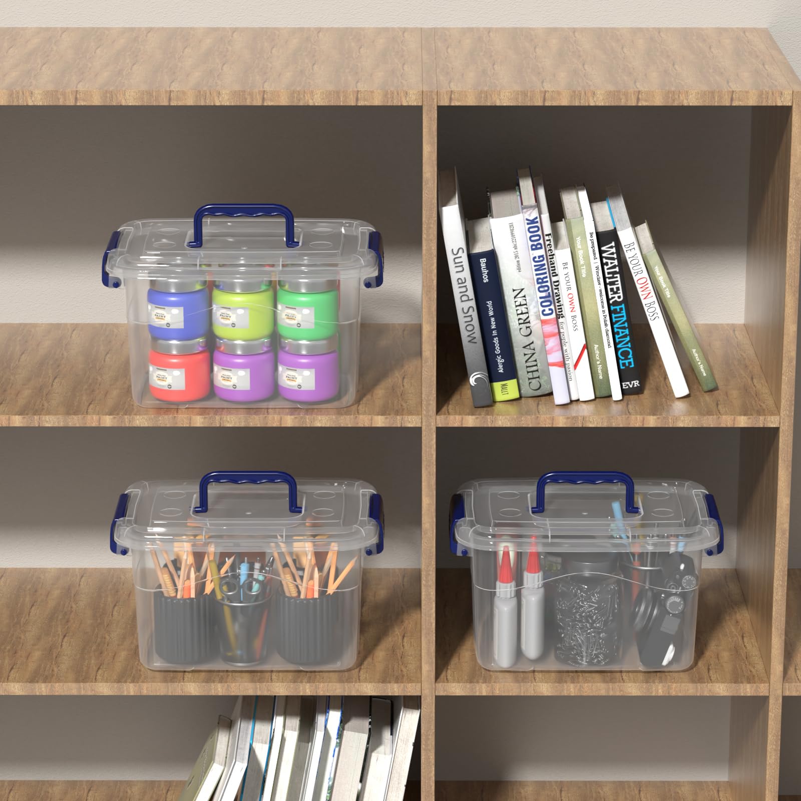 Amazon｜Eagrye 6個パック 5クォート プラスチック収納ボックス
